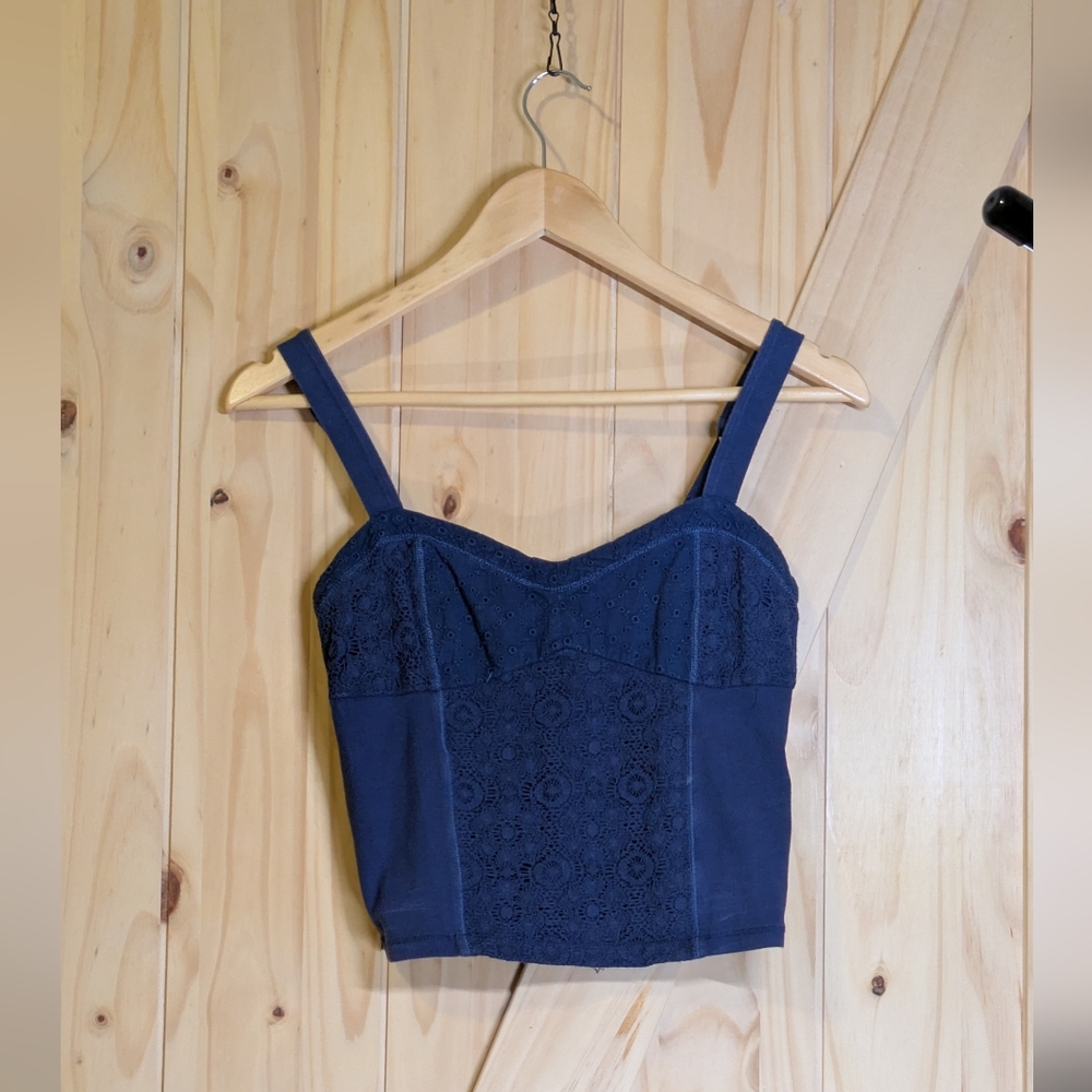 Blue Camisole Crop Top